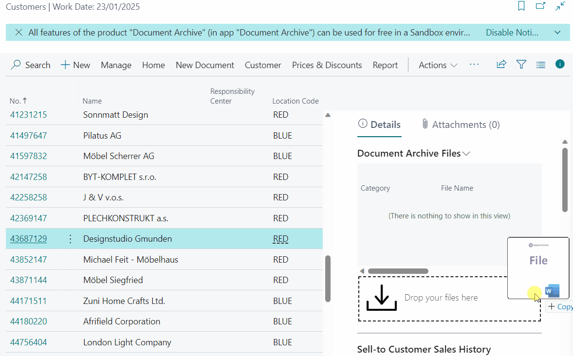 Conveniently upload files via drag & drop!